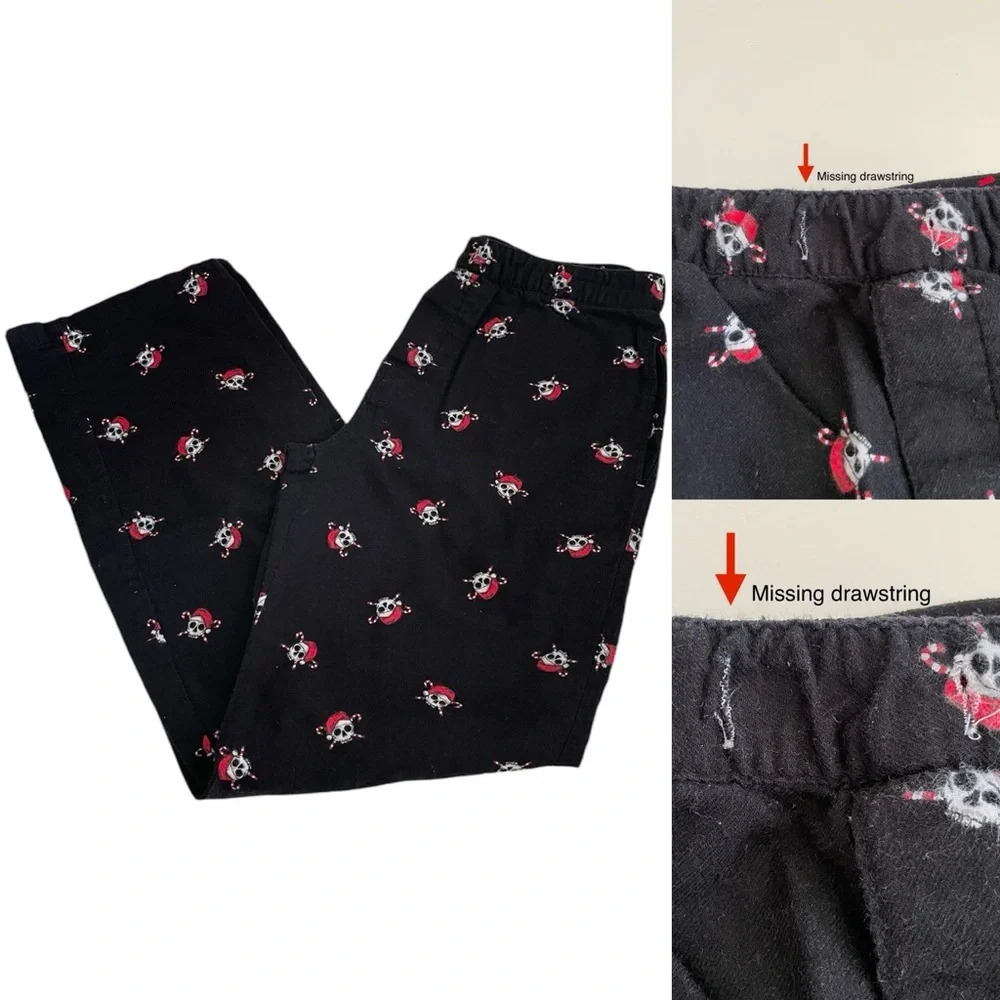 Aeropostale 100% Cotton Holiday Skull Print Black Men’s Small Pajama Pants